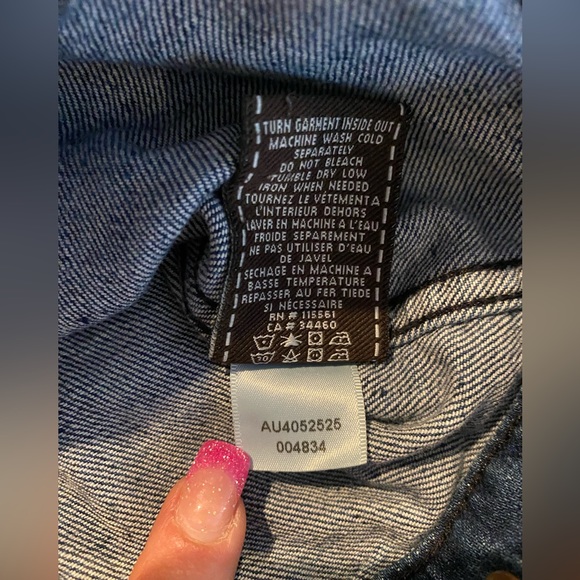 7 For All Mankind Denim Jean Jacket NWOT Size L Snap Closure - Picture 6 of 14